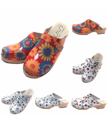 holzclogs blumen